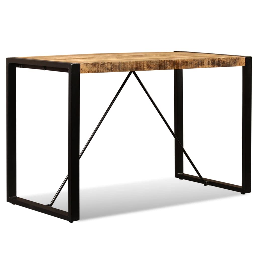 CHARMMA Solid Mango Wood Dining Table - 47.2 Inch Rustic Brown Table - 18KG Heavy Duty - Perfect for Farmhouse, Kitchen & Dining Room Decor