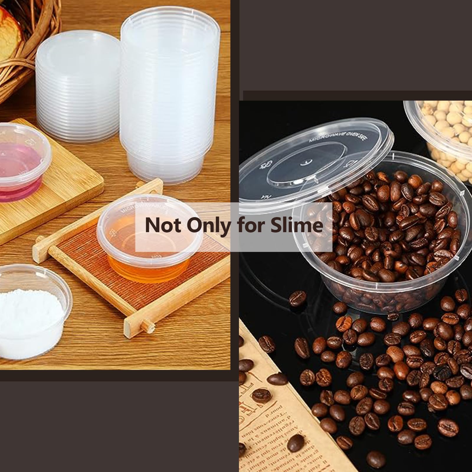 ZOFORTY 100 Pack 4 oz Plastic Slime Containers with Lids - Small Clear Storage Jars for DIY Slime, Foam Balls, Crafts, Beads & Glitter - Perfect for Kids Art Projects, Classroom Supplies & Party Favors