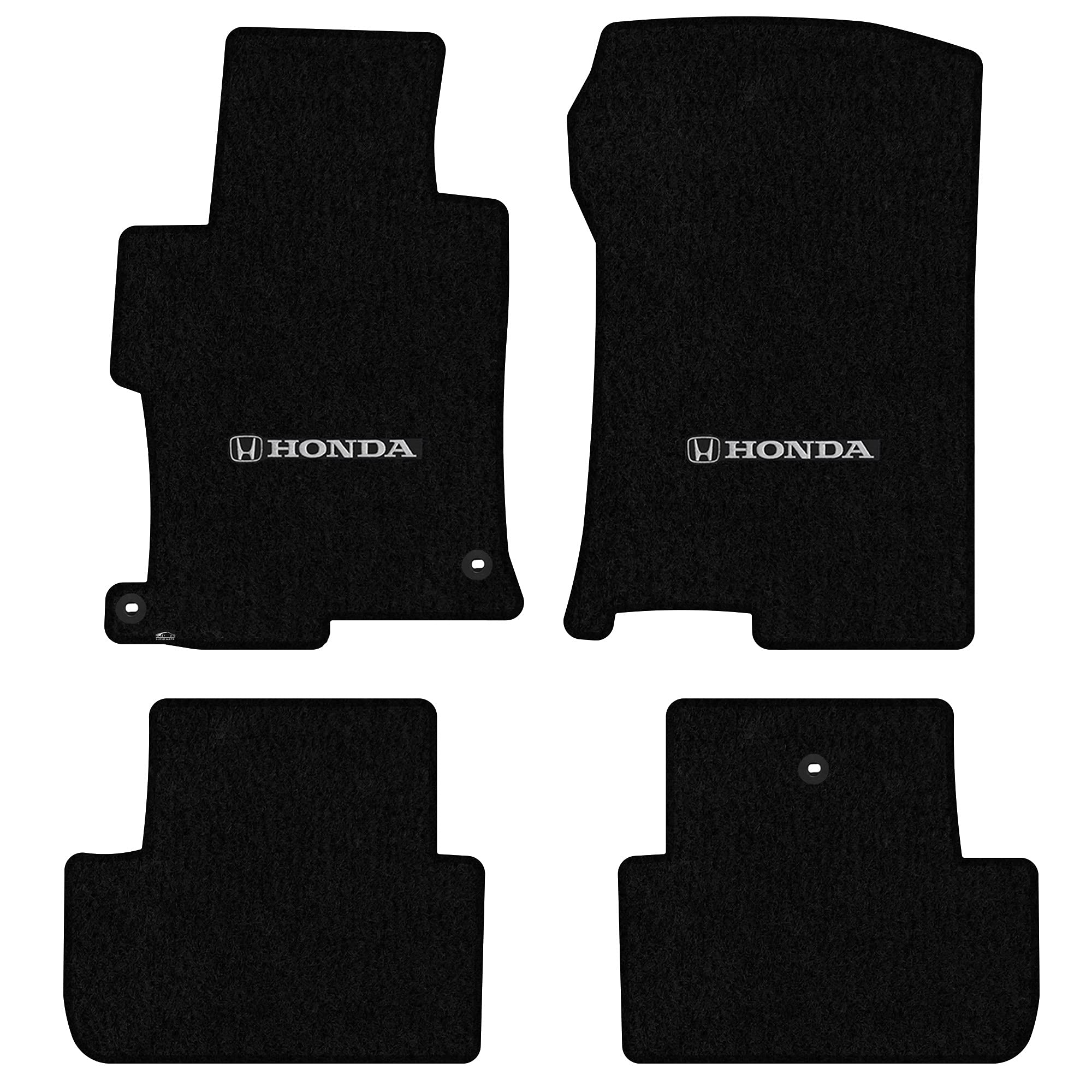 Premium Custom-Fit Carpeted Floor Mats for 2013-2017 Honda Accord Coupe - Luxury Car Floor Liners with Silver Honda Logo (Black, 4-Piece Set) | Perfect for Daily Commuting, Road Trips & Protecting Your Vehicle Interior