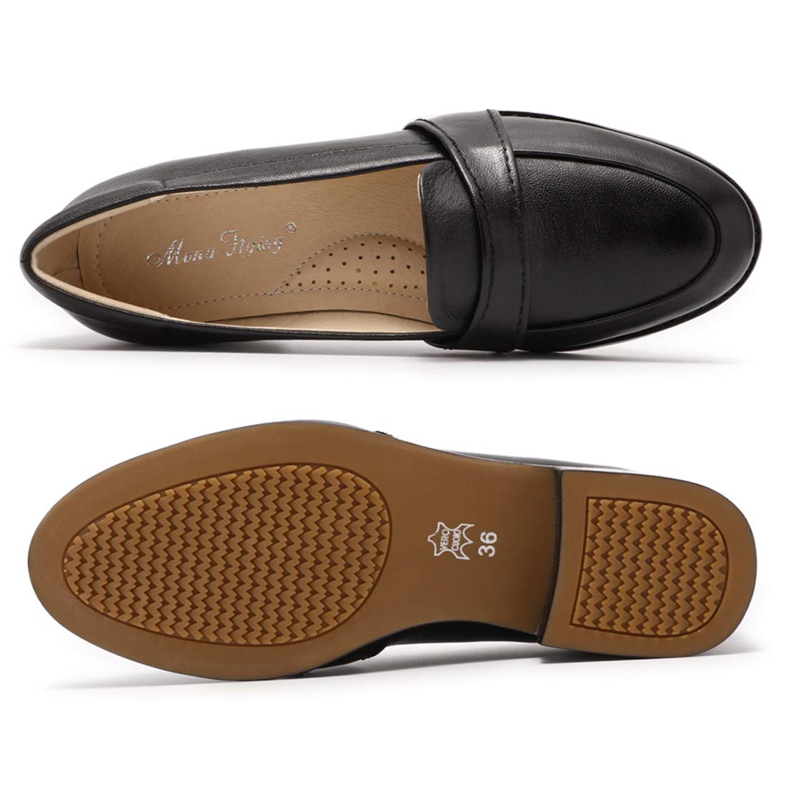 Women's Leather Penny Loafers Slip-On Flats - Comfortable Office Shoes for Professional Women | Business Casual & Everyday Wear
