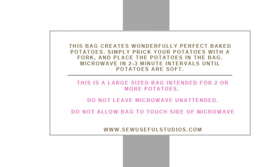 Microwave Potato Cooking Bag - Cotton Baked Potato Pouch for Easy Meals
