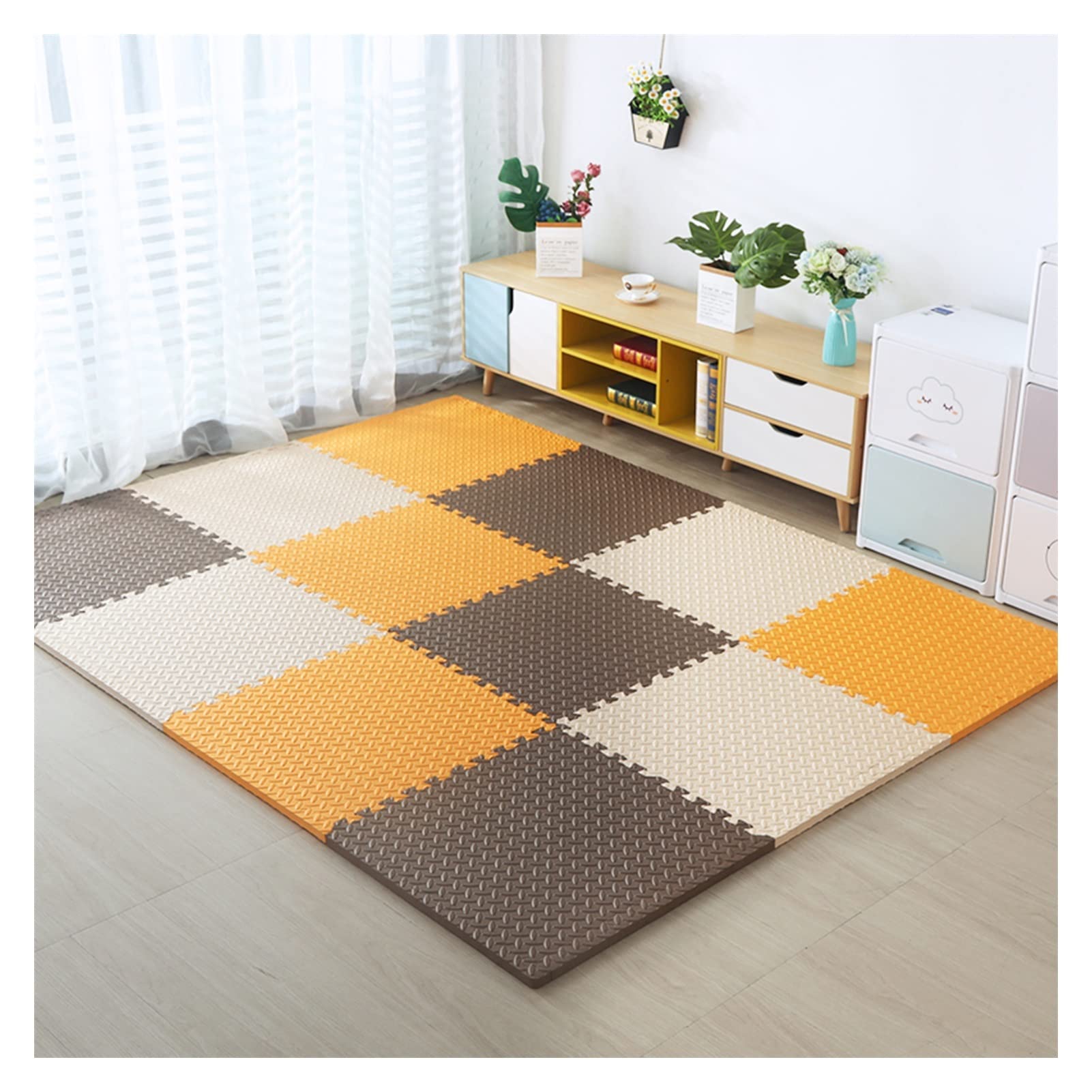 Premium Interlocking Foam Exercise Mats - 24-Piece Non-Slip Gym Flooring Tiles for Home Workout, Yoga & Fitness | 30x30x1cm Puzzle Floor Protection | Ideal for Home Gym, Garage Workouts & Kids Play Area