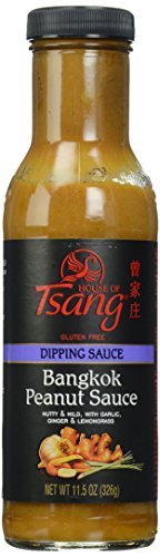 House of Tsang Bangkok Peanut Sauce - 11.5 oz Jar | Authentic Thai Peanut Sauce for Stir Fry, Noodles & Spring Rolls | Gluten-Free & Vegan-Friendly