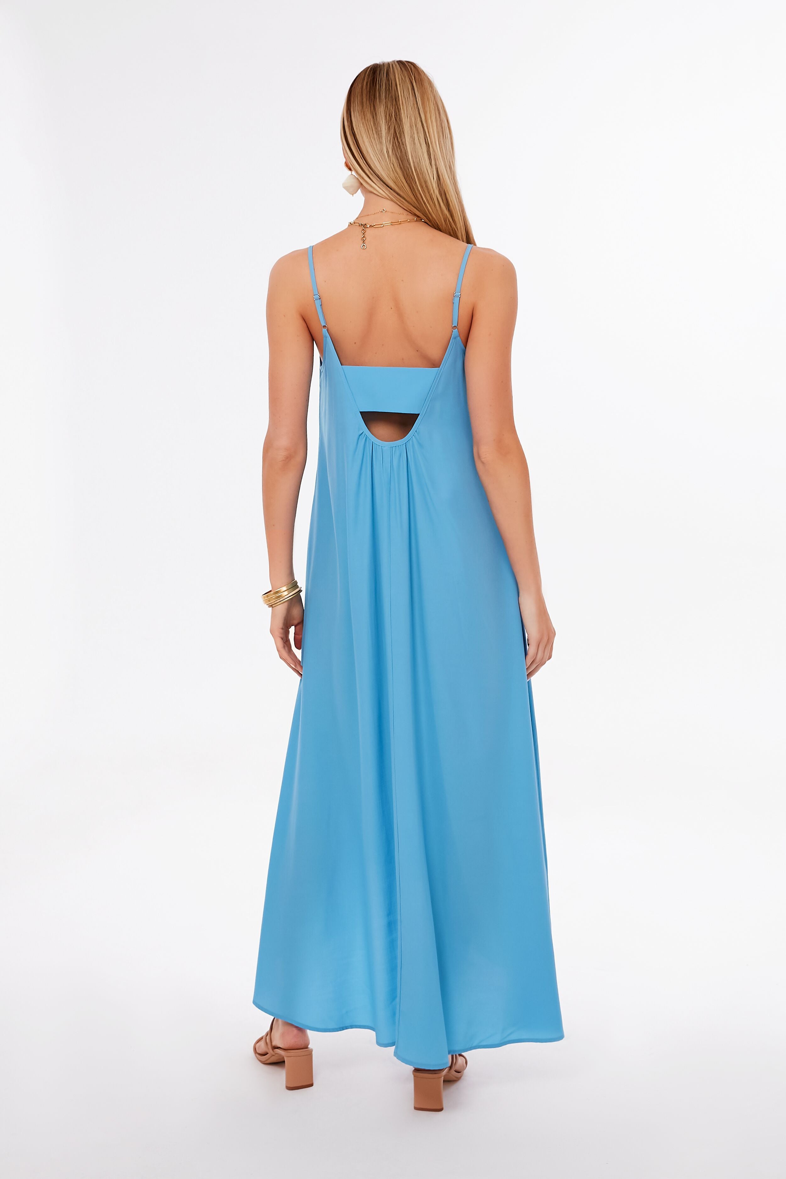 Blue Laney Maxi Dress for Women - Flowy Long Summer Dress with Pockets | Perfect for Beach Vacation, Date Night & Casual Outings