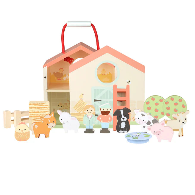 Farmyard Play Set for Kids - Animal Toy Figures with Barn, Tractor & Fence - Educational Farm Playset for Toddlers & Preschoolers - Perfect for Imaginative Play, Learning & Farm-Themed Birthday Gifts