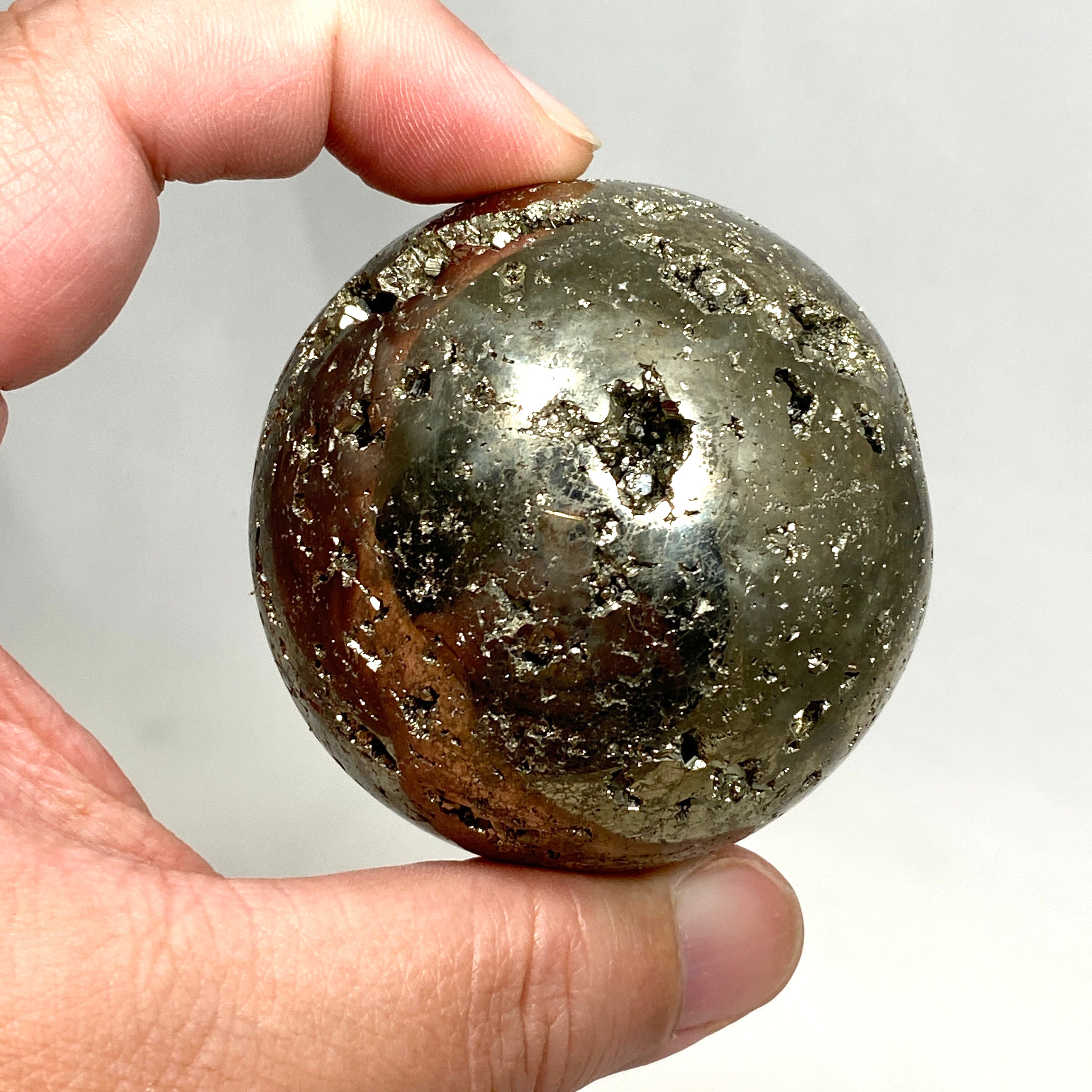 Natural Pyrite Sphere - 3 Inch Healing Crystal for Meditation, Feng Shui & Home Decor | Perfect for Energy Balancing & Spiritual Growth
