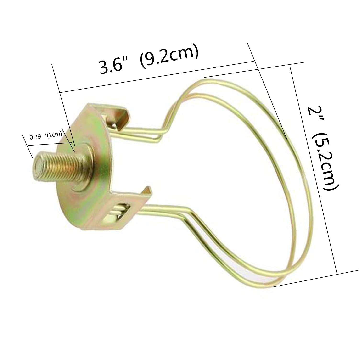 Brass Clip-On Lamp Harp Adapter with Shade Attaching Finial - Supports Lamp Shades for Table & Floor Lamps - Perfect for Living Room, Bedroom & Office Lighting Decor