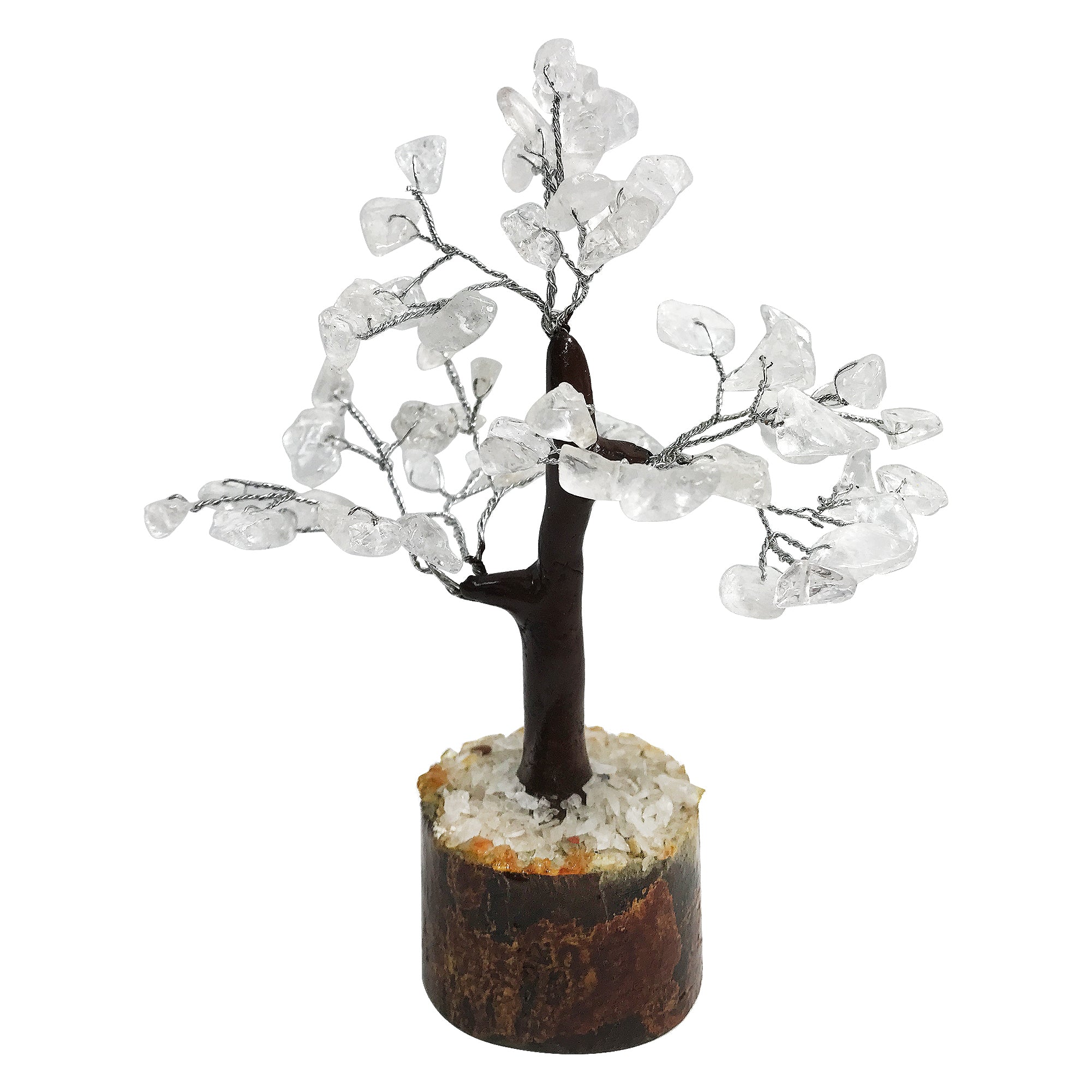 60 Beads Clear Quartz Crystal Tree – Natural Gemstone Healing Tree for Feng Shui, Chakra Balancing & Positive Energy | Handmade Crystal Bonsai Decor for Home, Office & Meditation Spaces | GGT060 Clear Quartz