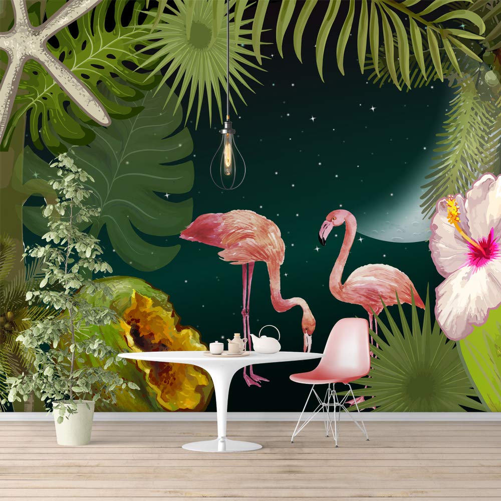 Green Plants & Animals Removable Wallpaper - Peel and Stick Wall Mural for Bedroom Decor (66x96 inches) | Easy DIY Home Decoration, Nursery & Living Room Wall Stickers