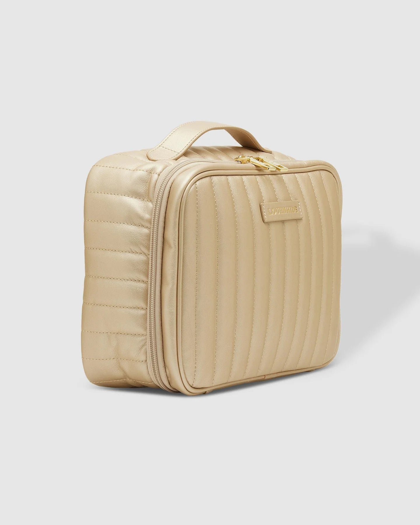 Louenhide Maggie Cosmetic Case in Champagne - Travel Makeup Organizer for Women, Perfect for Home & On-the-Go Beauty Essentials