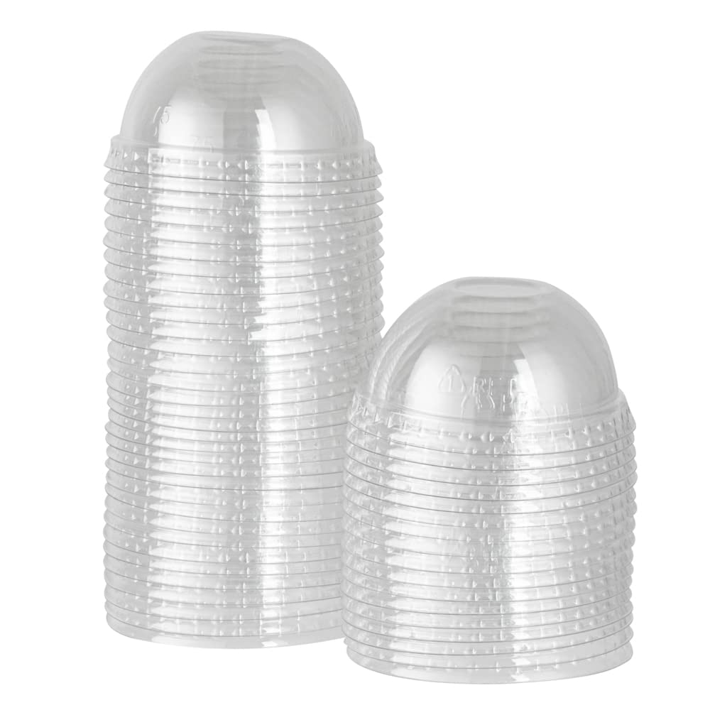 50 Pack Clear Plastic Dome Lids for 3oz Coppetta To-Go Cups | Disposable Dessert Cup Lids | Perfect for Ice Cream, Yogurt & Pudding Takeout | Restaurant & Bakery Supplies