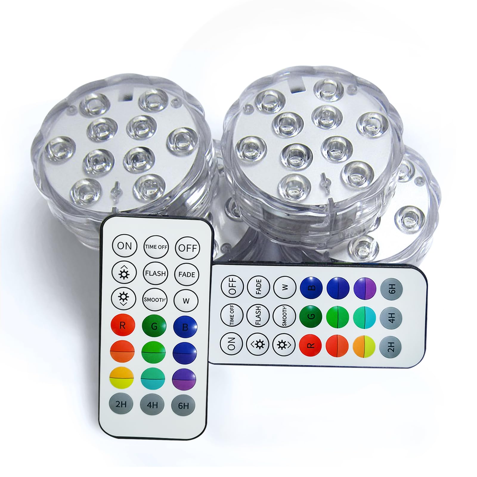 Creatrek Submersible LED Pool Lights - 10 Color Changing Waterproof Lights for Pools, Fountains & Spas | Battery Operated Decorative Lights (4 Pack) | No Suction Cups or Magnets | Perfect for Backyard Parties, Weddings & Night Swimming