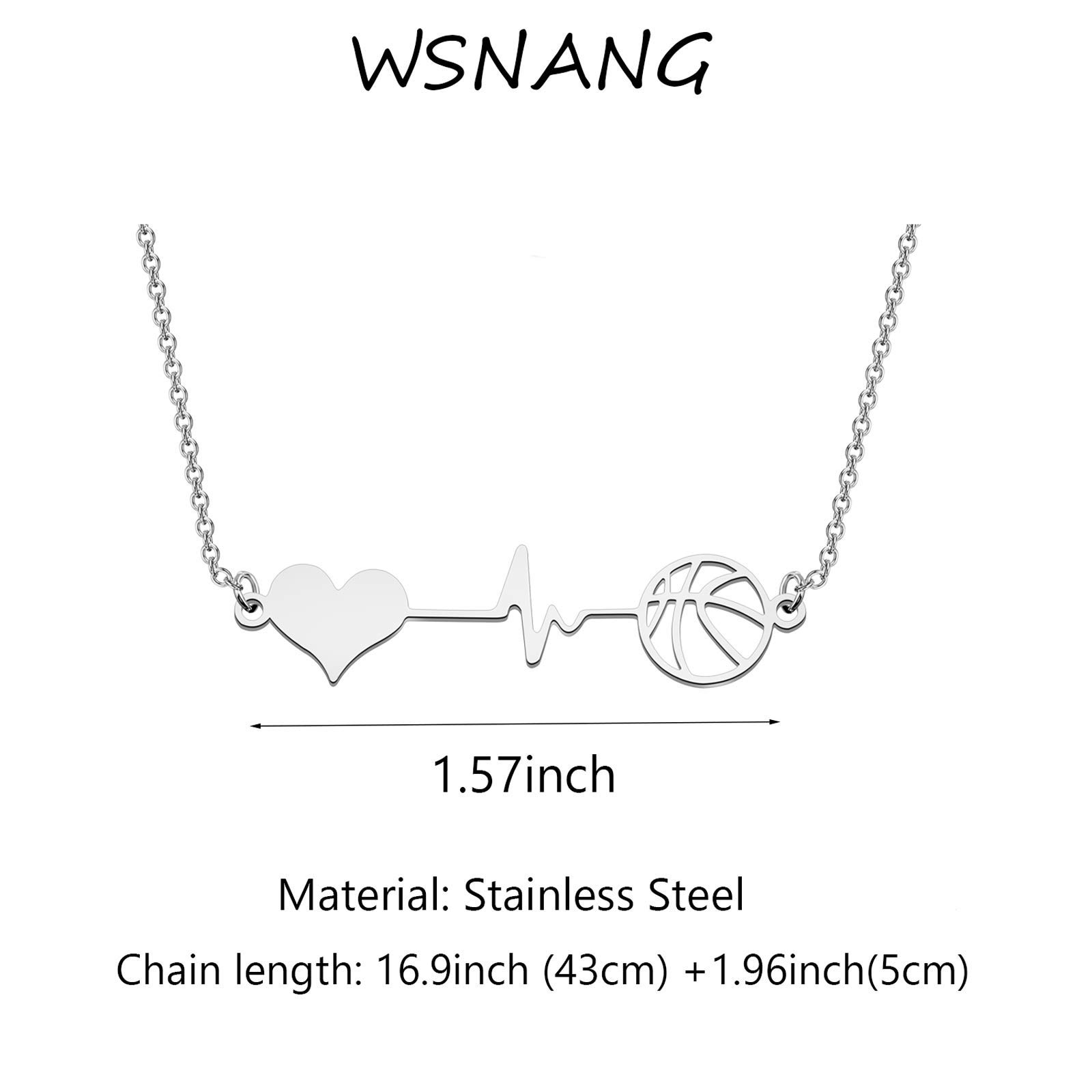WSNANG Minimalist Hollow Basketball Necklace - Heartbeat Basketball Jewelry Gift for Basketball Lovers, Sports Enthusiasts & Teens | Perfect for Game Day, Birthday Presents & Fan Appreciation