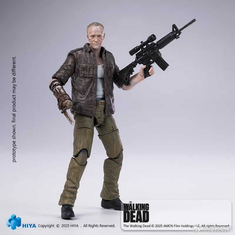 Pre Order 1/18 HIYA 4inch The Walking Dead Merle Action Figure - Highly Detailed Collectible Miniature for Display & Role Play Scenes
