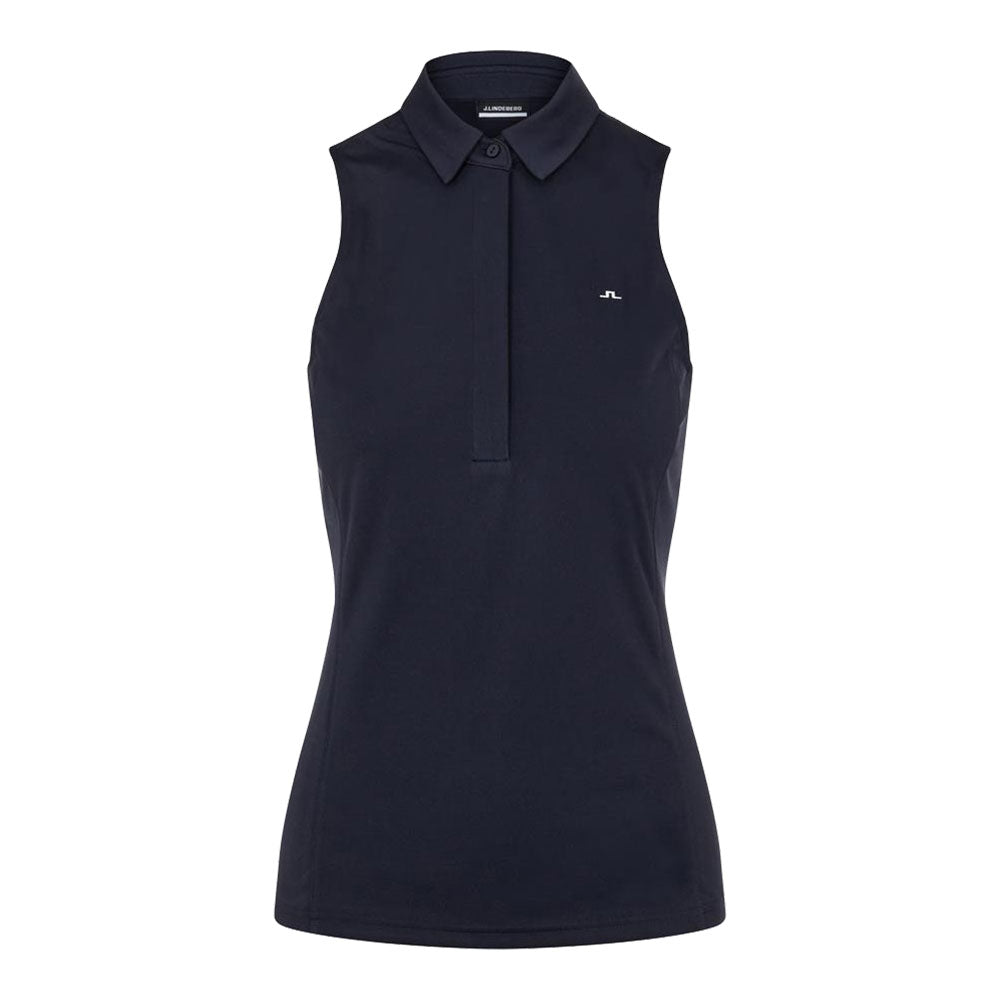 J. Lindeberg Dena Women's Sleeveless Golf Polo Shirt - Moisture-Wicking Performance Top for Summer Golf & Tennis | 2021 Collection