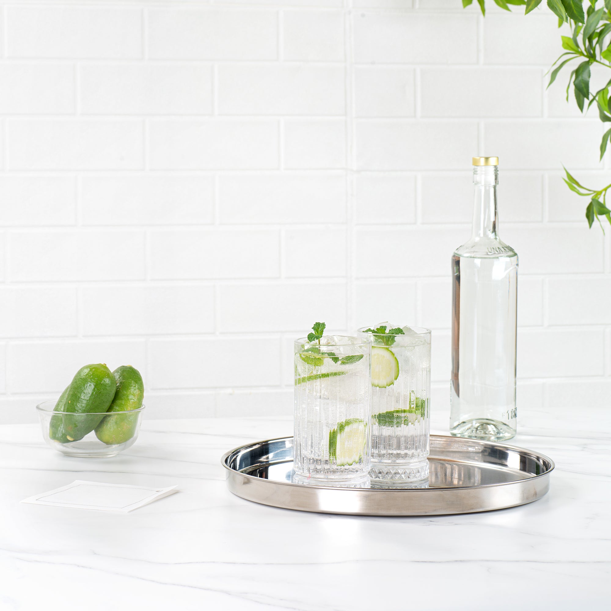 Premium Bar Lux Stainless Steel Serving Tray with Mirror Finish - 12.5