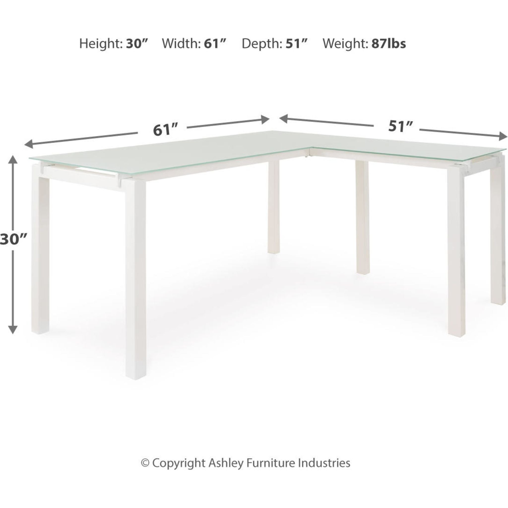 Baraga White L-Shaped Computer Desk for Home Office, Gaming & Study - Modern L-Shaped Writing Desk with Ample Workspace, Ergonomic Design for PC, Laptop & Office Use