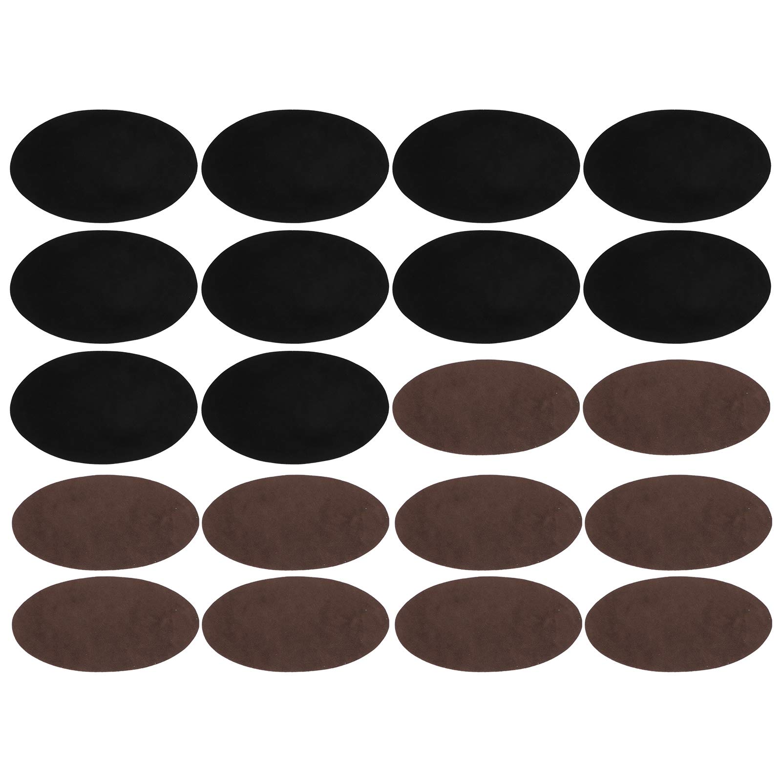 10 Pack Iron On Patches for Clothes - Black & Brown Oval Knee & Elbow Repair Patches - DIY Sew On & Flocking Adhesive Fabric Patches for Jeans, Jackets, Bags - Perfect for Clothing Repair & Custom Decoration