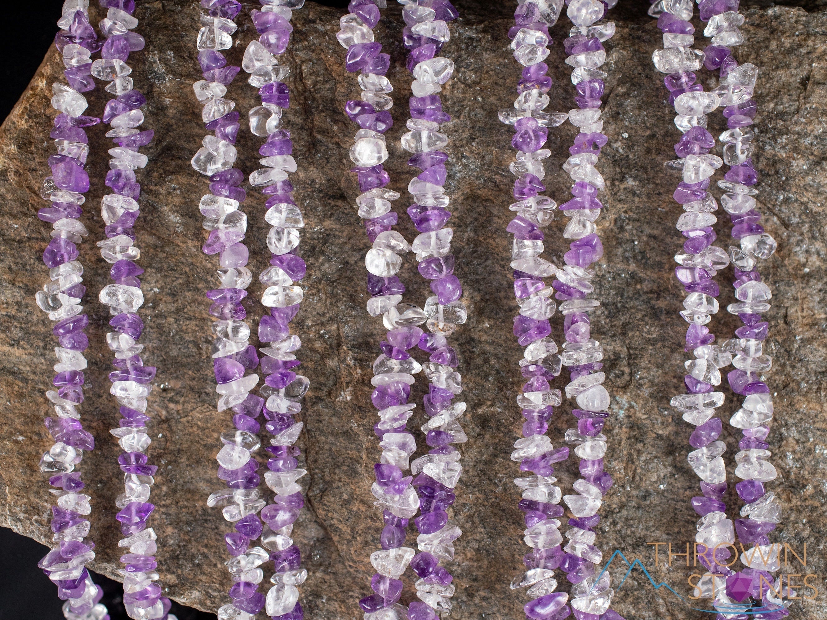 Amethyst & Clear Quartz Crystal Necklace - Handmade Beaded Chip Necklace for Women, Spiritual Healing Jewelry | Perfect for Meditation, Yoga & Energy Balancing