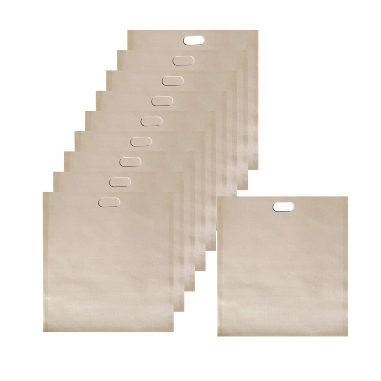 FAKEME 10-Pack Reusable Non-Stick Oven Bags for Bread, Cooking & Food Storage - 16x16.5cm Washable Sandwich Bags | Perfect for Meal Prep, Baking, Freezing & Kitchen Organization