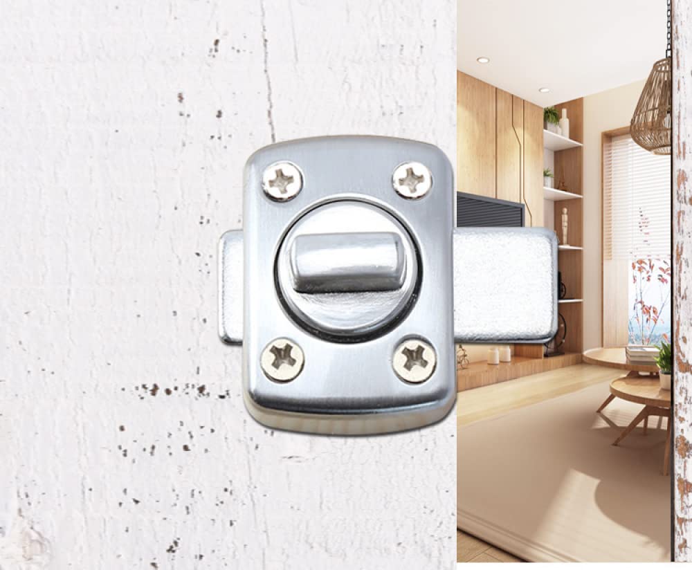 Heavy Duty Wooden Door & Window Security Lock - Anti-Theft Cabinet Latch with Thickened Mounting - Small Black Rotating Slide Bolt for Gates, Cabinets & Sliding Doors | Home Safety & Childproofing Solution