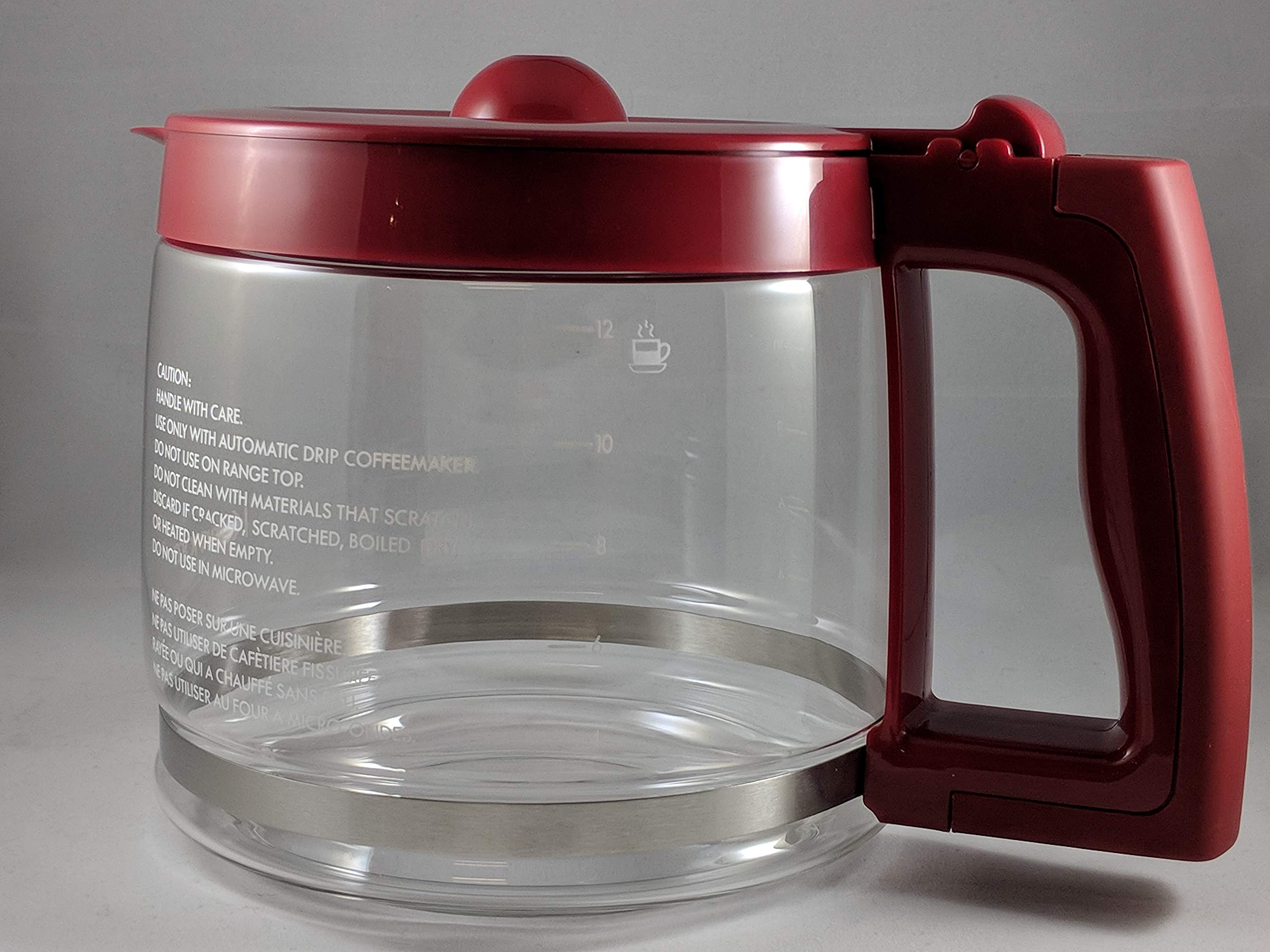 Original Replacement Carafe for Kenmore 100.40707310 Coffee Maker - OEM Compatible Glass Coffee Pot with Red Handle & Lid - Perfect for Home, Office, or Restaurant Use