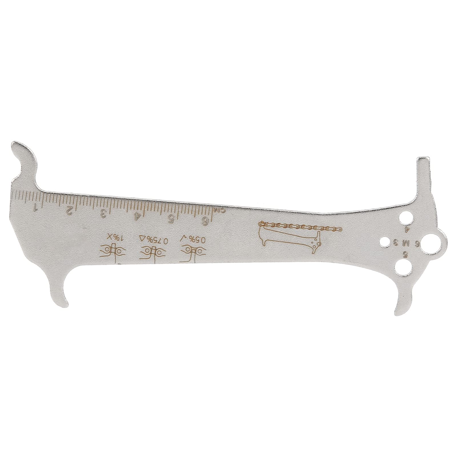 3-in-1 Silver Bicycle Chain Checker & Wear Indicator Tool - Accurate Chain Measurement Ruler for Mountain & Road Bikes - Perfect for DIY Bike Maintenance and Cycling Enthusiasts