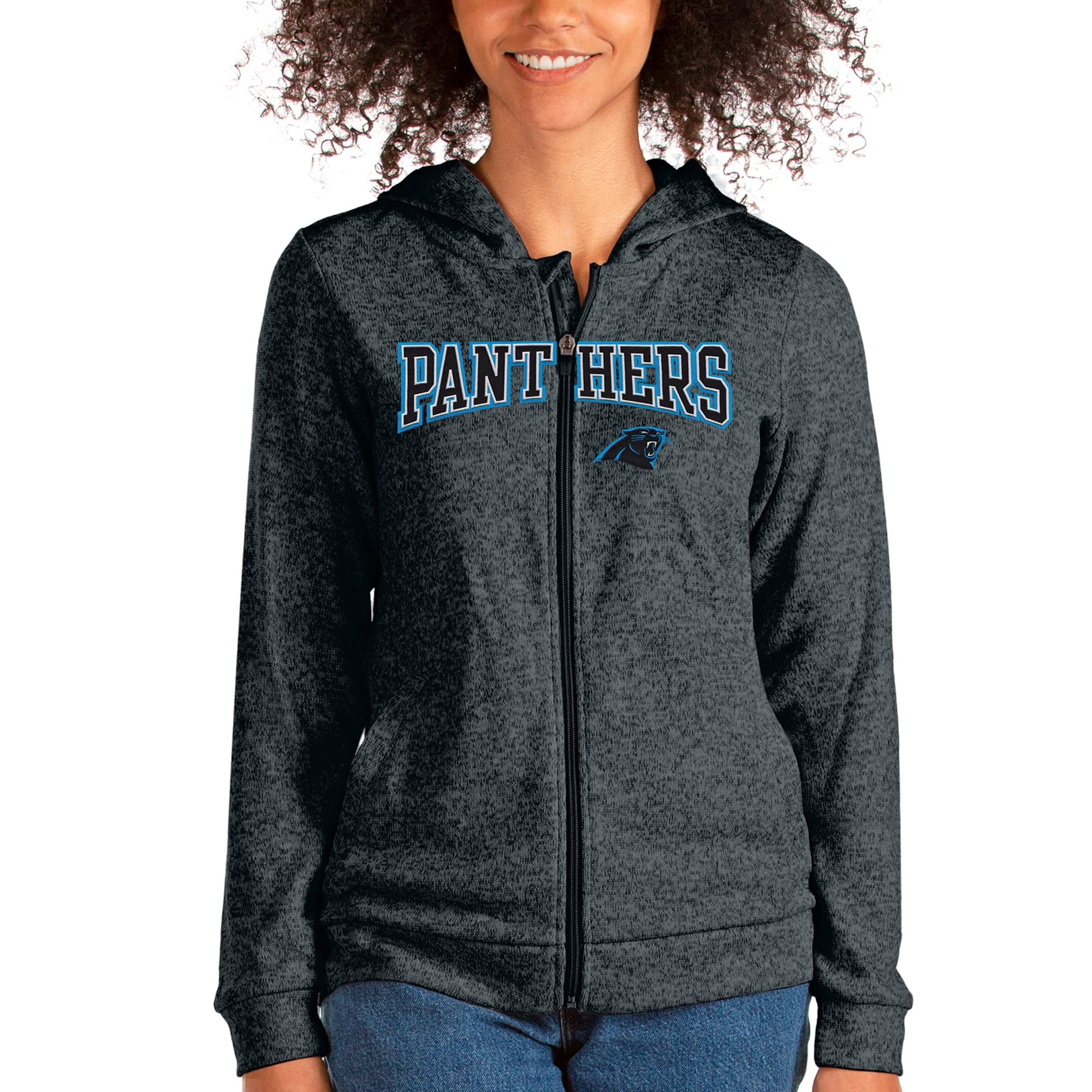 Antigua Women's Heathered Absolute Full-Zip Hoodie - Soft Fleece Jacket for Casual Wear, Gym & Outdoor Activities