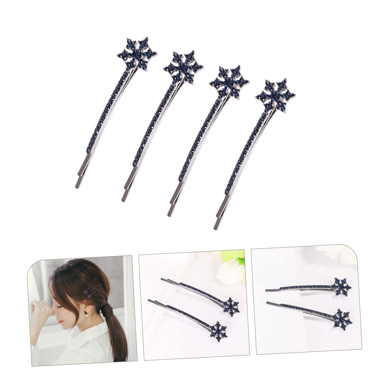 Beaupretty 16 Pcs Winter Snowflake Hair Clips - Decorative Hair Barrettes & Bobby Pins for Women, Christmas Holiday Hair Accessories (Alloy Cymbidium Design) - Perfect for Parties, Weddings & Festive Occasions