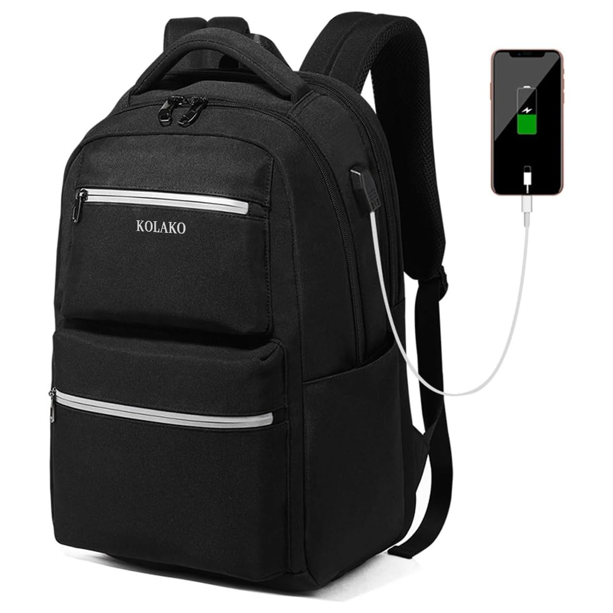KOLAKO 17 Inch Laptop Backpack - Waterproof Travel Backpack for Men & Women, Business Work Backpack with USB Charging Port, Durable School College Backpack for Commuting, Airplane Travel & Daily Use