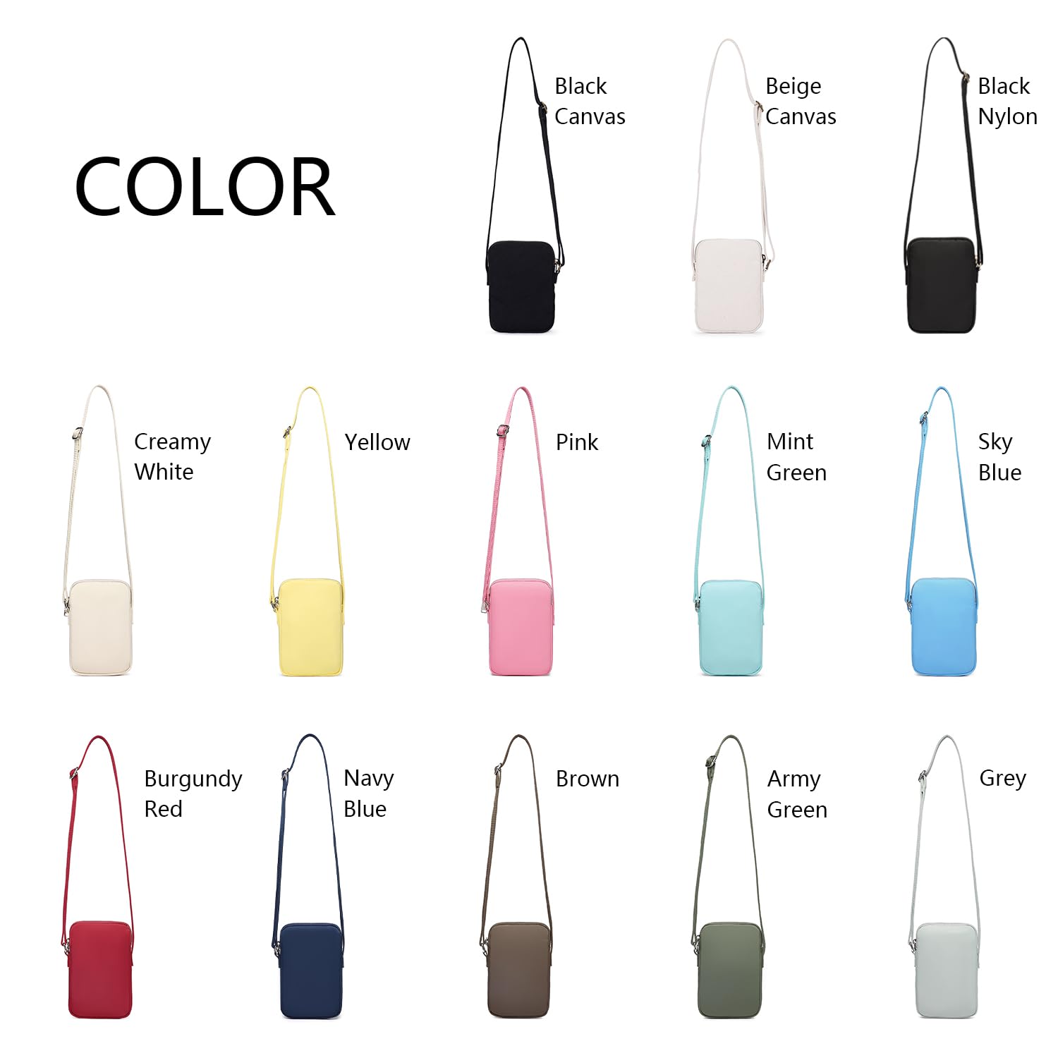Compact Crossbody Phone Purse with Zipper - Mini Shoulder Bag Wallet for Smartphones & Credit Cards - Perfect for Travel, Shopping, and Everyday Use