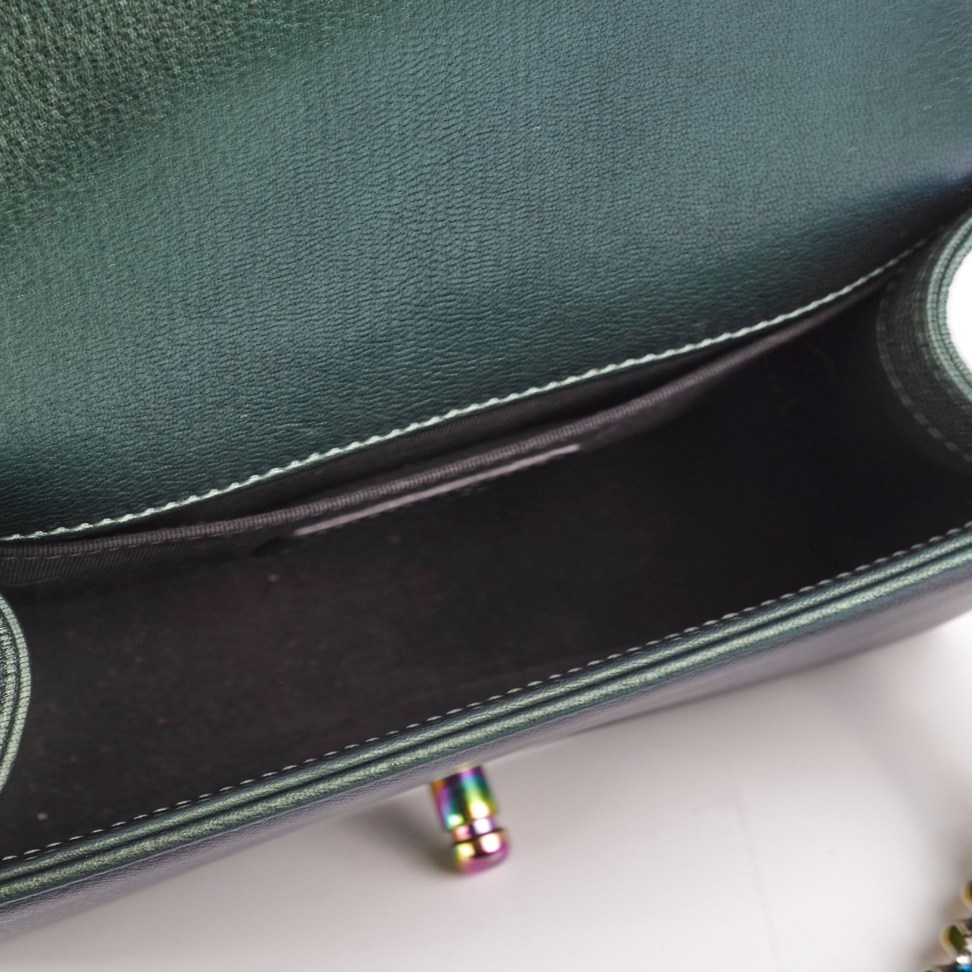 Chanel Small Iridescent Green Goatskin Boy Bag - Luxury Crossbody Purse for Women | Perfect for Evening Parties, Date Nights & Special Occasions