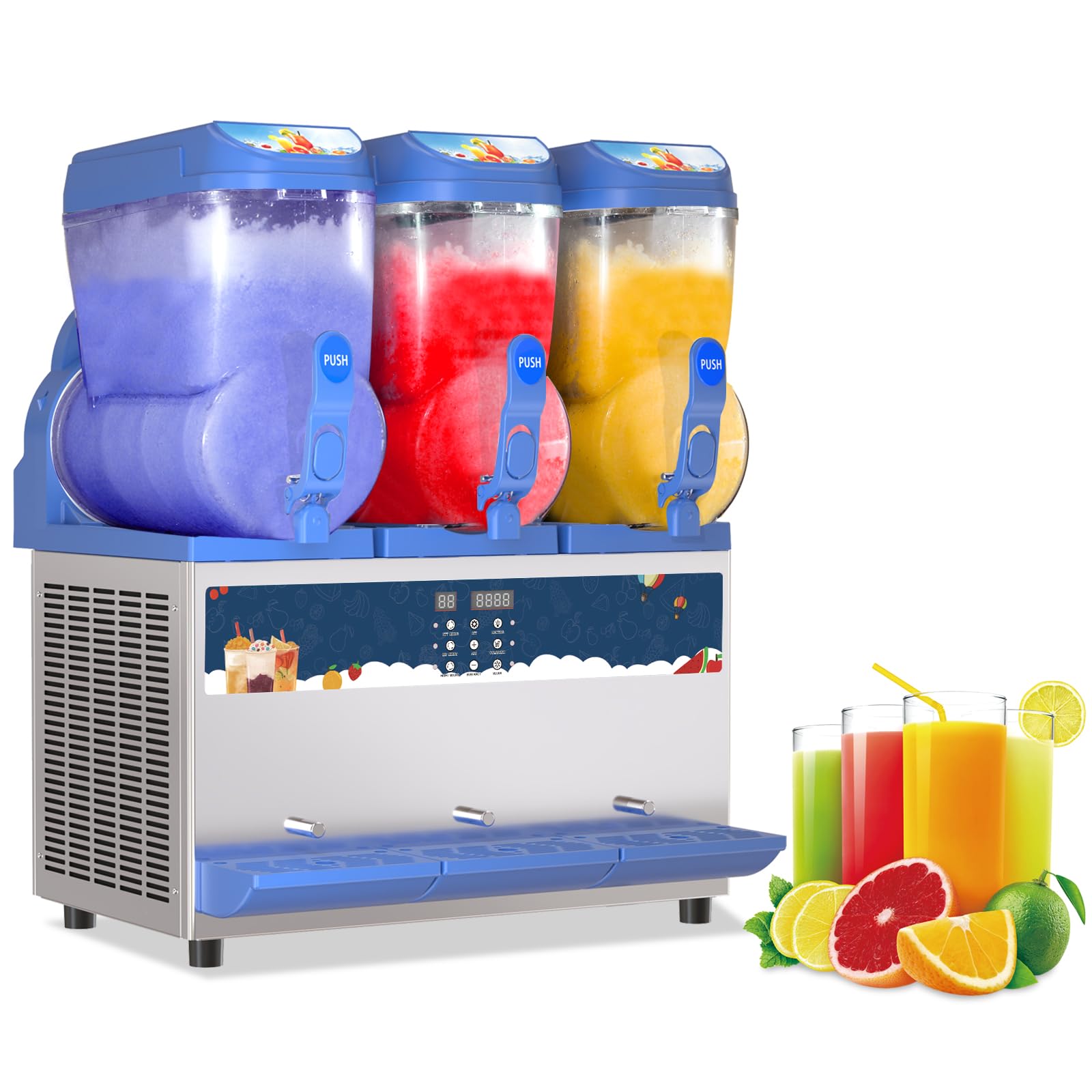XPW 1200W Commercial Slushy Machine with 45L Stainless Steel Tanks - High-Efficiency Slushie Maker for Margaritas & Frozen Drinks - Perfect for Bars, Cafes, Restaurants & Party Events