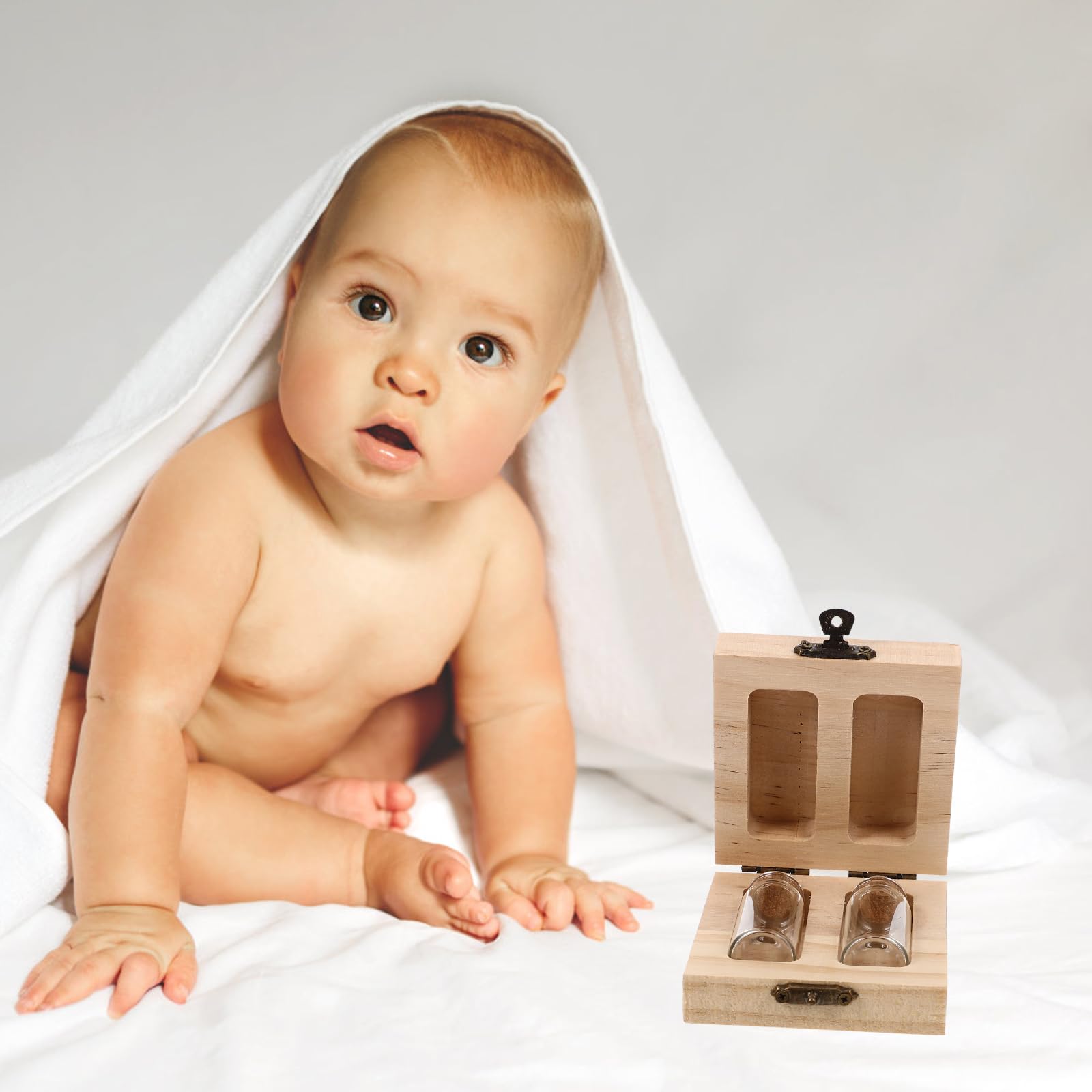 Premium Baby Keepsake Box - Umbilical Cord & Tooth Storage Organizer with Fetal Hair Collection - Elegant Memory Preservation for Newborns & Toddlers (Perfect Baby Shower Gift & First Year Milestone Souvenir)