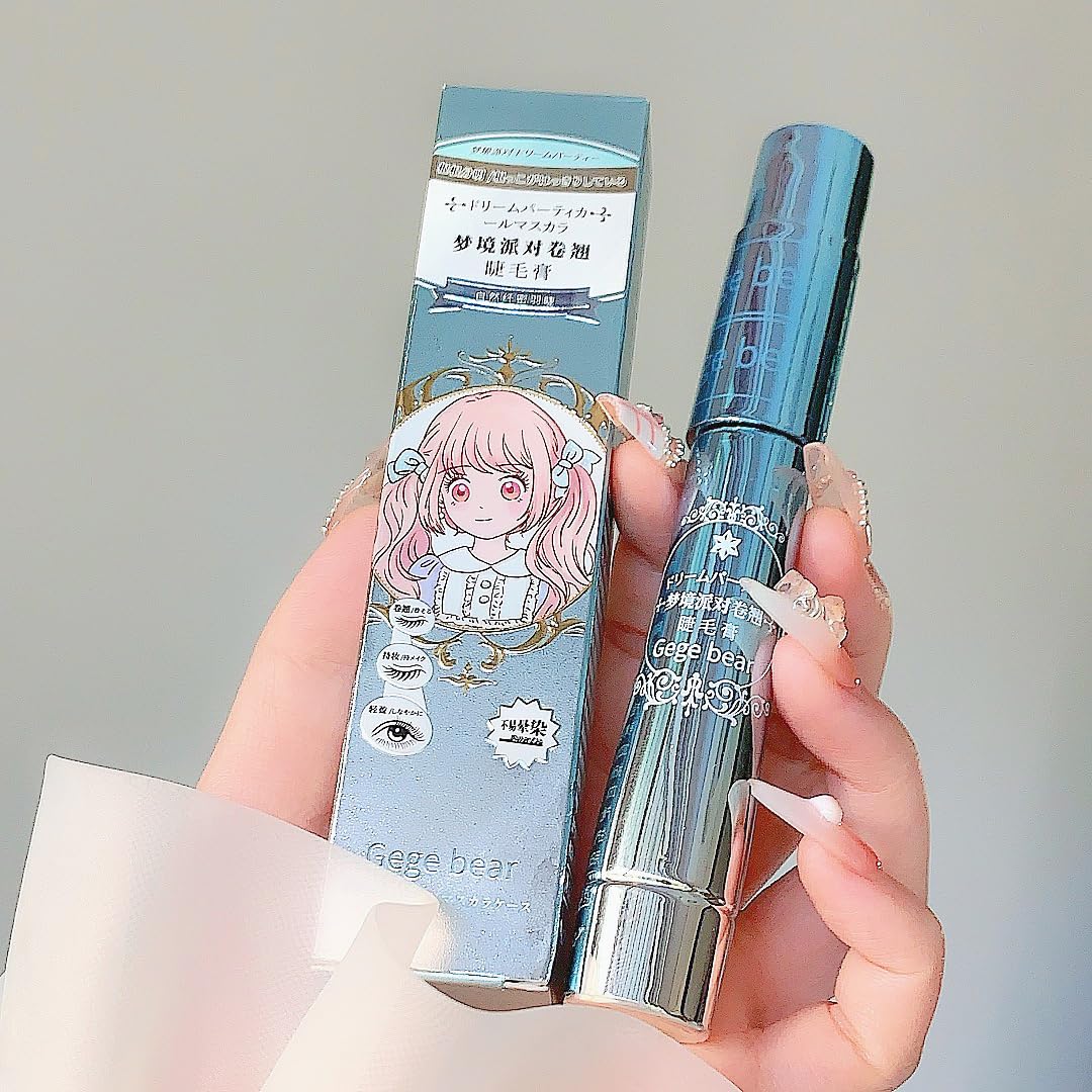 Gege Bear Fiber Curly Mascara - Waterproof & Smudge-Proof Volumizing Mascara for Long-Lasting Curls & Definition | Perfect for Everyday Makeup, Date Night & Special Occasions (Black, 1 Pack)