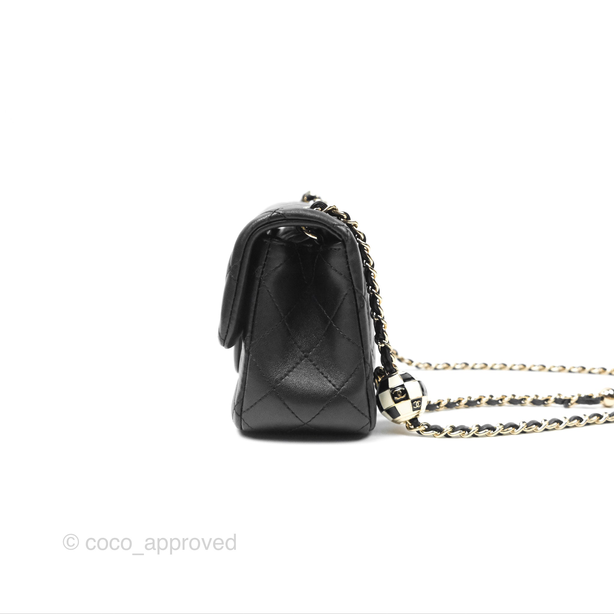 Chanel Ball Crush Mini Rectangular Bag - Black Lambskin Leather with Gold Hardware 23C Collection | Luxury Crossbody Purse for Women, Perfect for Evening Events & Date Nights