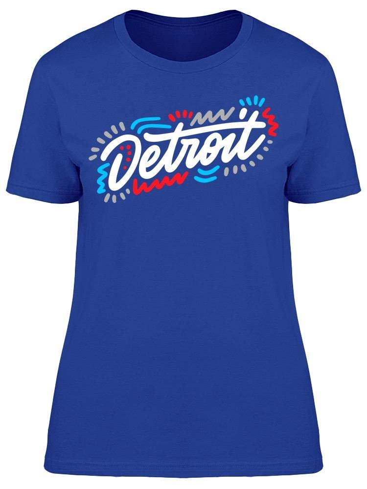 Detroit Handwritten Art T-Shirt for Women - Vintage Style Graphic Tee for Casual Wear & Street Fashion