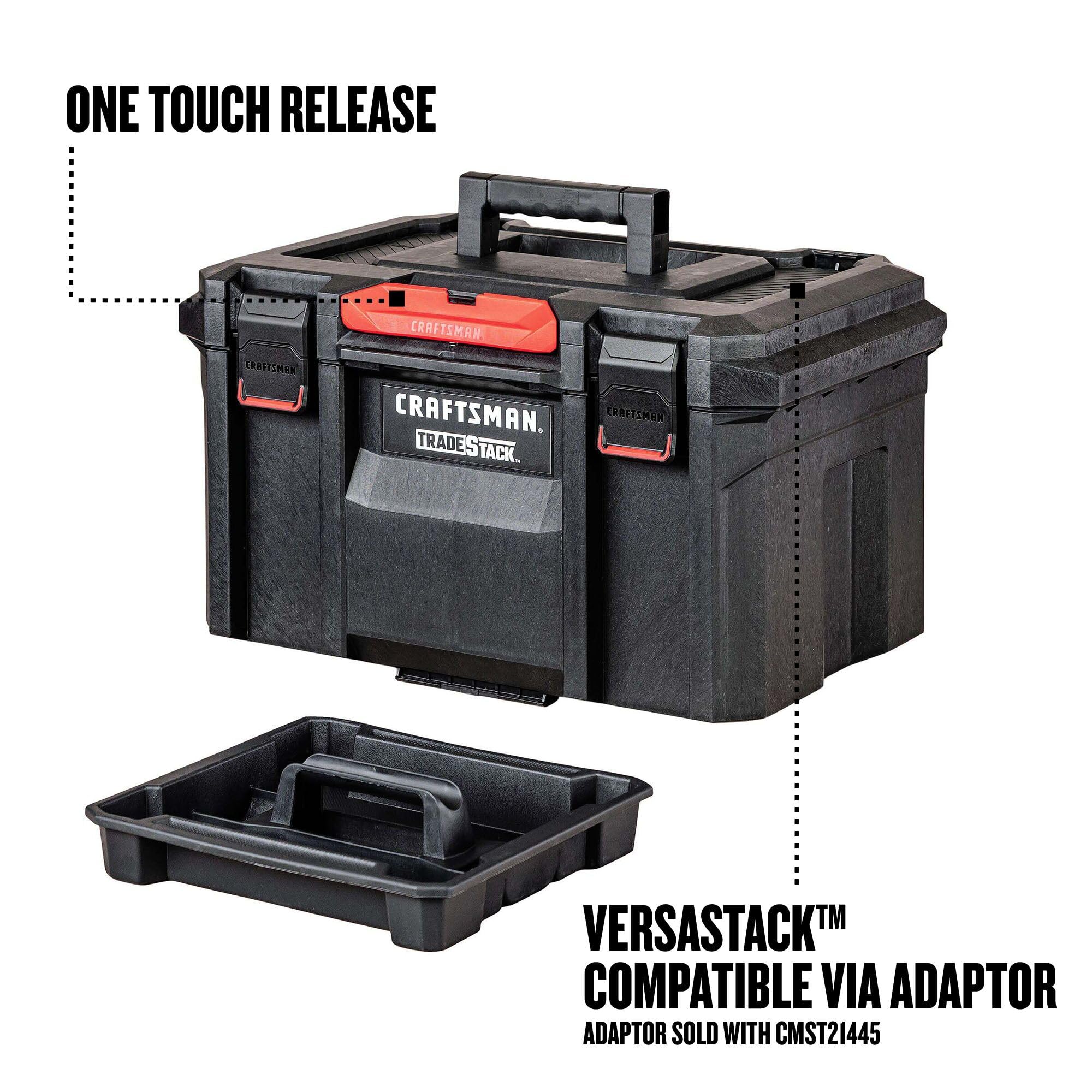 CRAFTSMAN TRADESTACK 21-Inch Waterproof Tool Box - Lockable Stackable Tool Storage for Indoor & Outdoor Use - Heavy-Duty Tool Organizer for Garage, Workshop, Job Site (CMST21430)