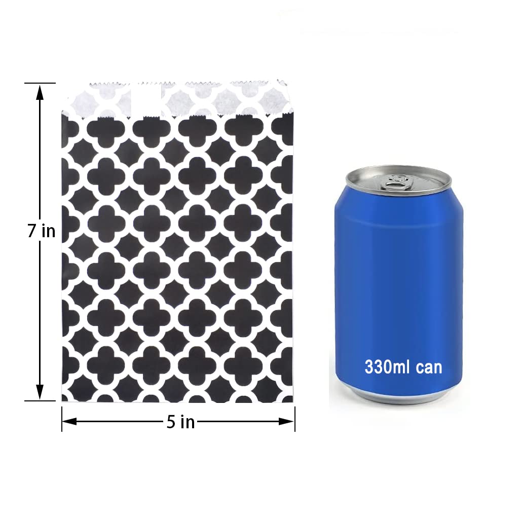 200 Pcs Black Polka Dot Candy Buffet Bags 5x7 inch - Small Cookie & Treat Bags for Wedding, Birthday Party Favors - Perfect for Candy Buffets, Dessert Displays & Party Decorations