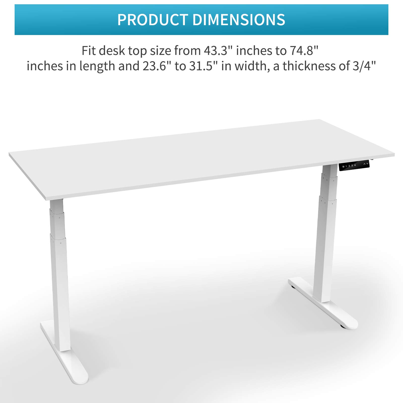 AIMEZO Dual Motor Electric Height Adjustable Standing Desk Frame - Ergonomic Sit Stand Desk for Home Office, DIY Computer Workstation (White) | Perfect for Remote Work, Gaming Setup & Study Space