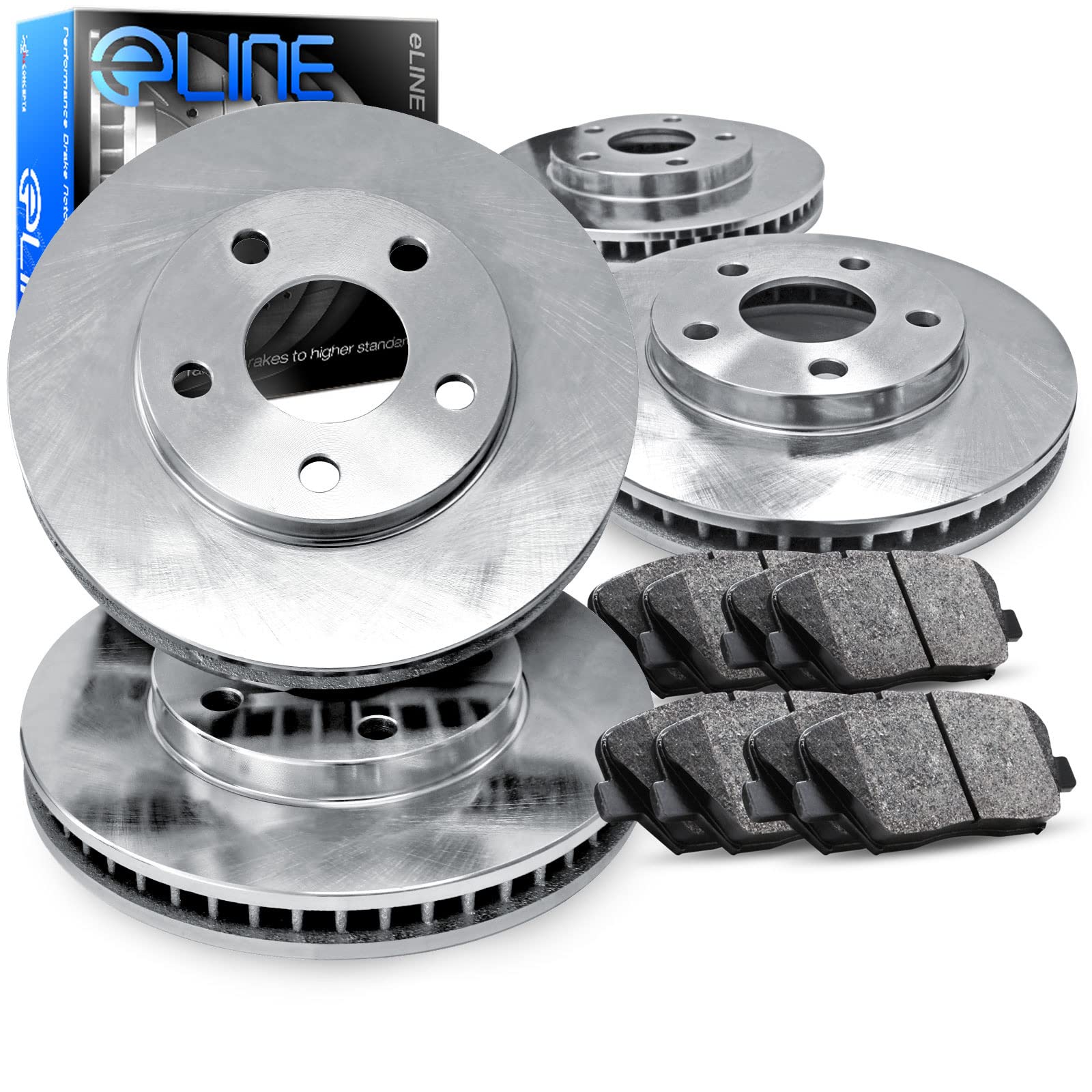 R1 Concepts Premium Ceramic Brake Pads & Rotors Kit - Front & Rear Set for 1999 Volkswagen Passat | High-Performance Braking System | Ideal for Daily Commuting, Highway Driving & Stop-and-Go Traffic