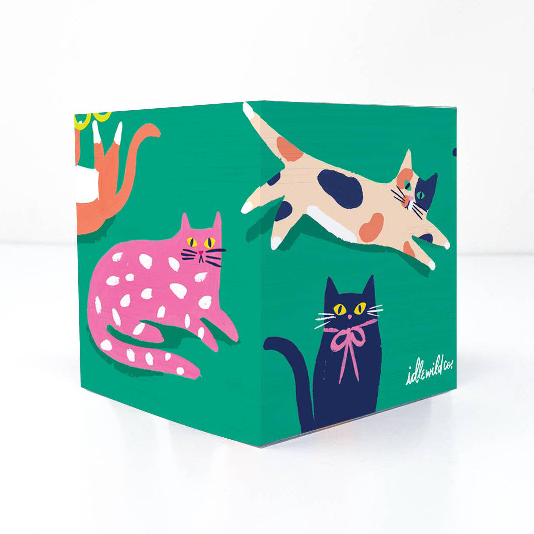 Fun Cat Sticky Note Cube - 50 Sheets Adhesive Memo Pads for Office, School & Home Organization - Cute Animal Stationery for Notes, Reminders & Planning