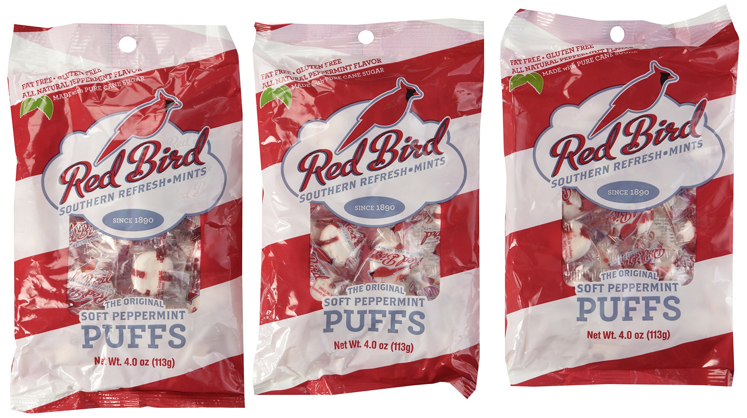 Red Bird Southern Refresh Mints - Original Soft Peppermint Puffs (10 Bags x 4 Oz) | Fresh Breath Mints for Office, Travel & After Meals