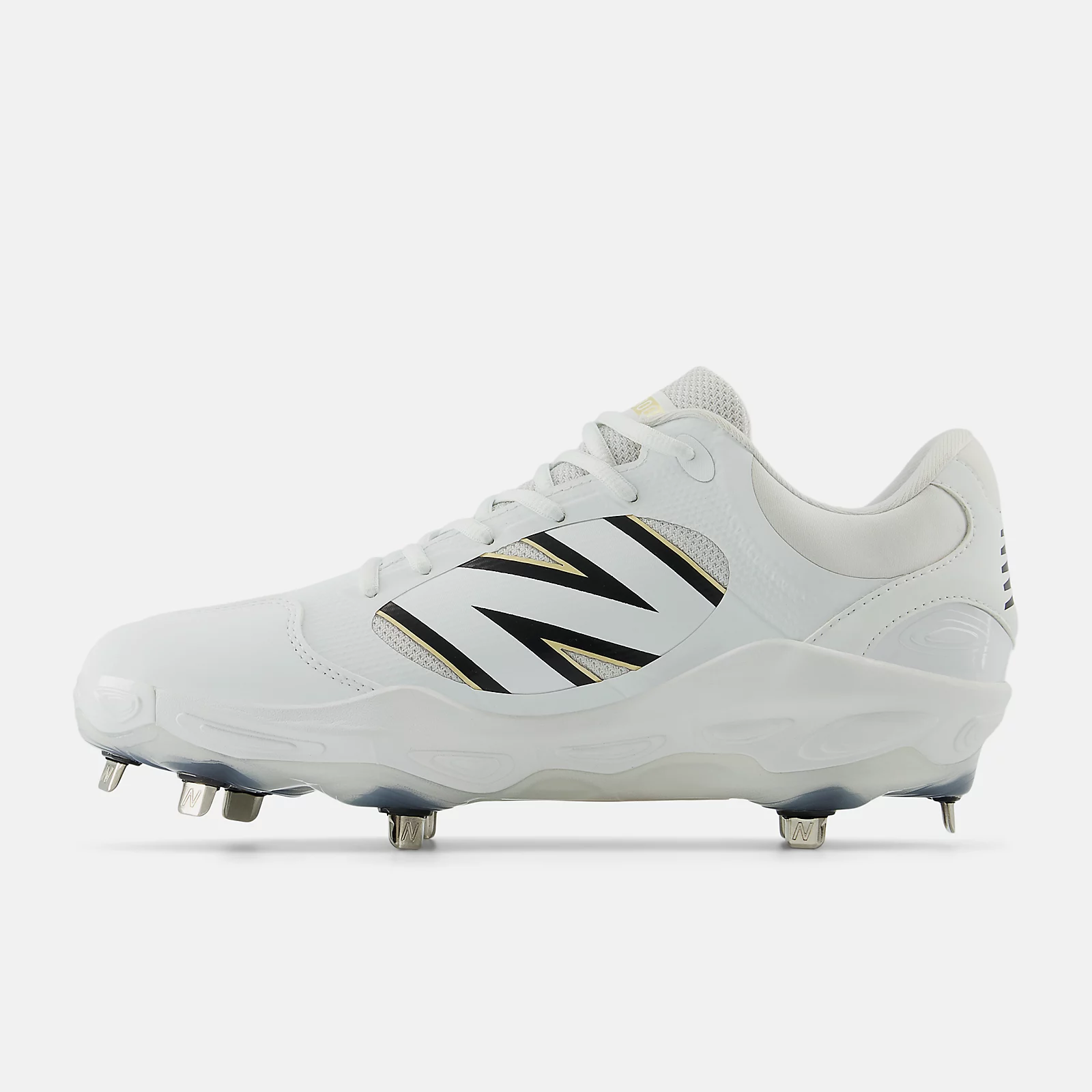 New Balance Men's Fresh Foam X 3000 v7 Metal Baseball Cleats - White (L3000TW7) | Lightweight Performance Shoes for Baseball & Softball | Perfect for Training & Games