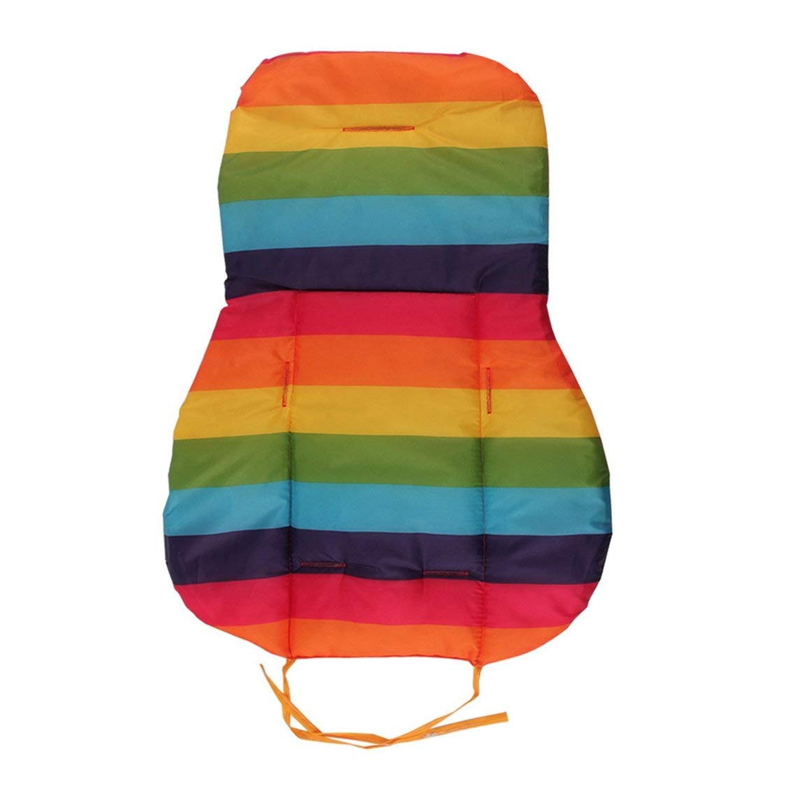 Itchoate Portable Baby Stroller Seat Cushion - Waterproof Cotton Stripe Pad for Strollers & Prams - Soft Thick Rainbow Mat for Infants (Perfect for Travel, Shopping & Outdoor Walks)