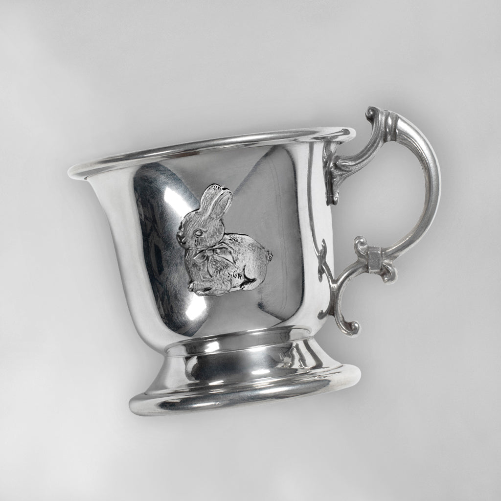 Kids Bunny Pewter Cup - Engraved Bunny Design, Durable & Safe for Children - Perfect for Easter Gifts, Baby Showers & Special Occasions