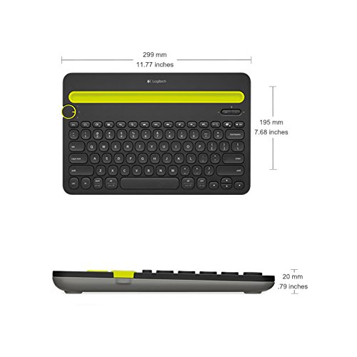 Logitech K480 Multi-Device Bluetooth Keyboard - Wireless QWERTY Layout for Computer, Tablet & Smartphone - Compatible with Windows, Mac, iOS, Android - Black (Renewed) - Perfect for Home Office, Remote Work & Multi-Tasking
