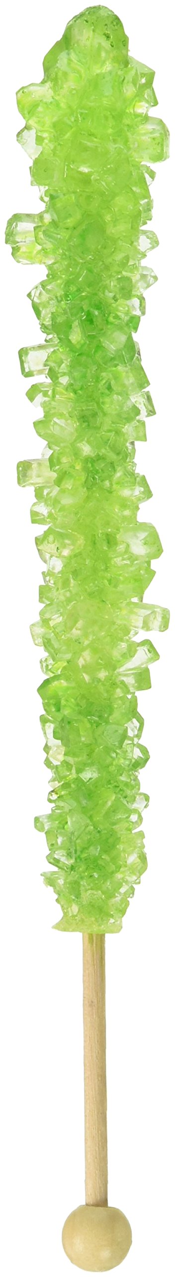 SP Enterprises Light Green Rock Candy Sticks - 36 Count | Natural Flavored Lollipops for Parties, Weddings & Gifts
