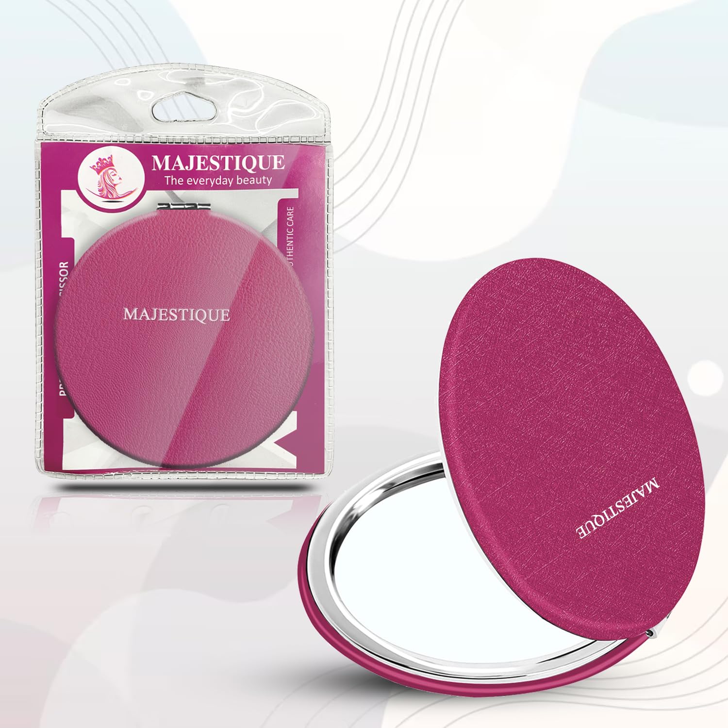 MAJESTIQUE 10X Magnifying Makeup Mirror - LED Lighted Vanity Mirror for Women, Portable Travel Cosmetic Mirror with Stand - Perfect for Home, Travel, Makeup Bag & Gift (Multiple Colors)