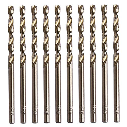 10Pcs M35 HSS-Co Cobalt Twist Drill Bits Set - 3.5mm Round Shank Spiral Drill Bits for Metal, Wood & Plastic - Perfect for DIY Projects, Home Repairs & Professional Use